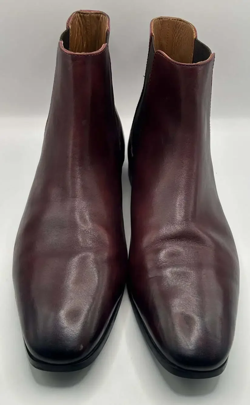 Express Men's Burgundy Leather Chelsea Boots
